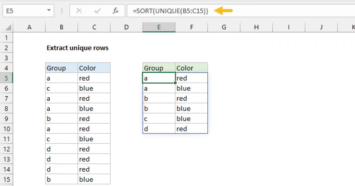 unique-rows-excel-formula-exceljet